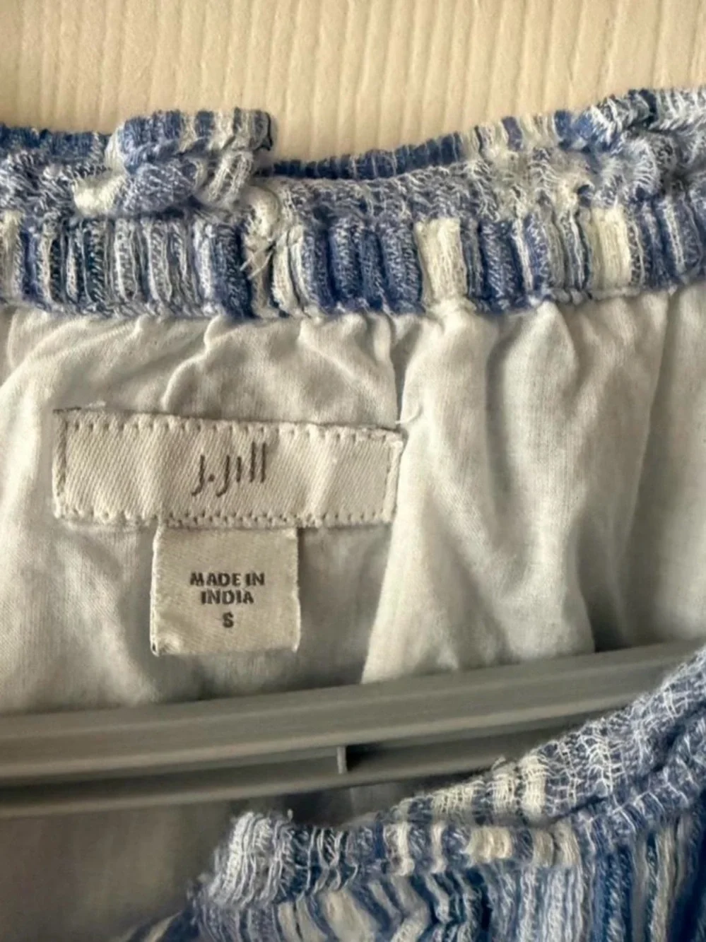 J. Crew Blue and White Striped Mini Dress